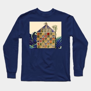 NOAHS ARK WITH ANIMALS AMONG SEA WAVES Medieval Miniature Long Sleeve T-Shirt